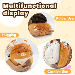 Yytoyshop Highland Cows Plush Soft Fur Closeup fluffy texture and friendly look