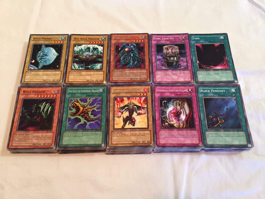 Yu-Gi-Oh! 500-card assortment front view for collection and trades.