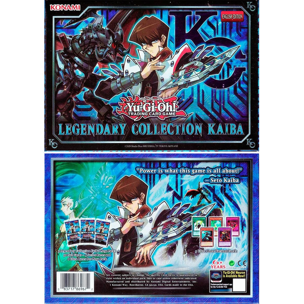 Three packs per box from Yu-Gi-Oh! Legendary Kaiba collection showcase abundant foil options.