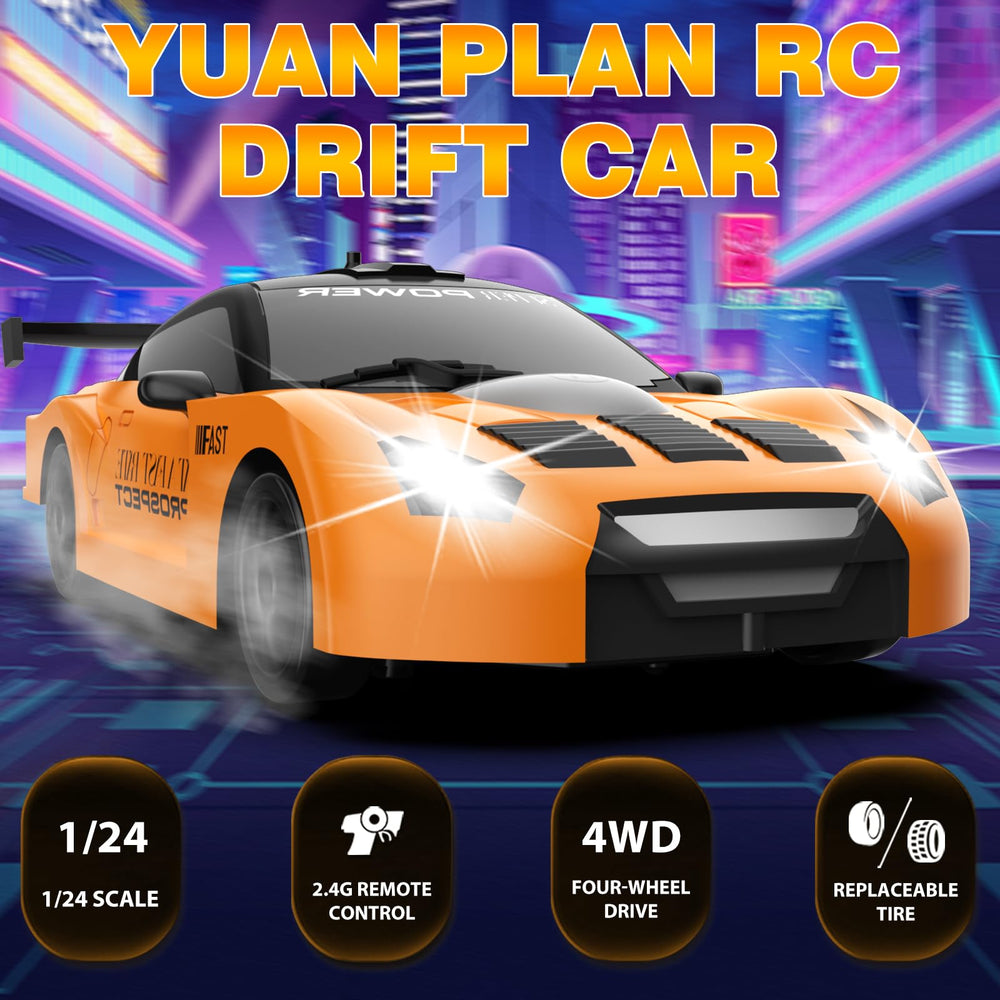 YUAN PLAN 1/24 drift car side view showing 4WD responsiveness for smooth drifting