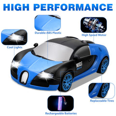 YUAN PLAN RC Drift Car blue LED lights powered by rechargeable battery