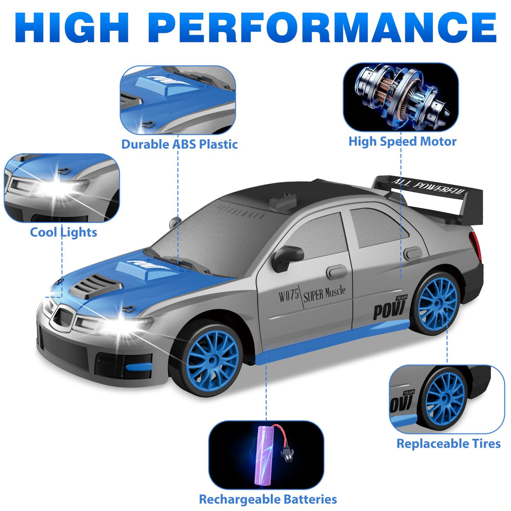 YUAN PLAN RC drift car with LED lights for nighttime racing