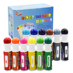 Yuanhe Bingo Daubers 12-pack in mixed colors for mess-free dot art