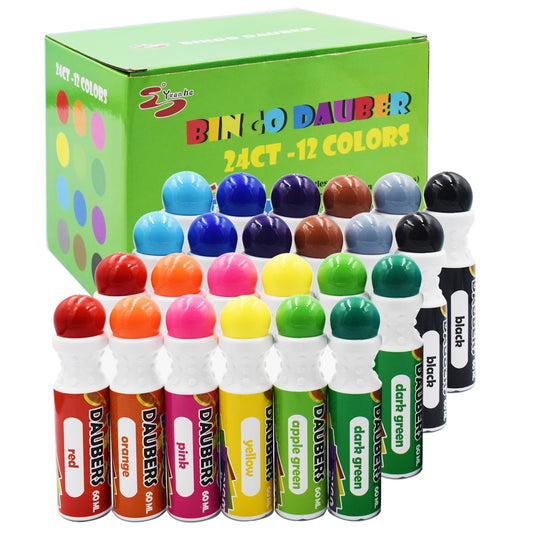 Yuanhe bingo daubers in vibrant mixed colors for quick, mess-free bingo games.