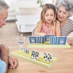Yuanhe domino racks with side slots support upright tiles for quick viewing.