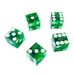 Yuanhe green 19mm casino dice offer high-contrast visibility.
