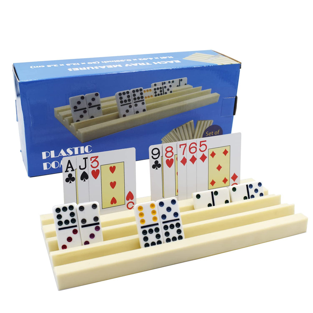 Yuanhe plastic domino trays top view keeps game pieces neatly organized.