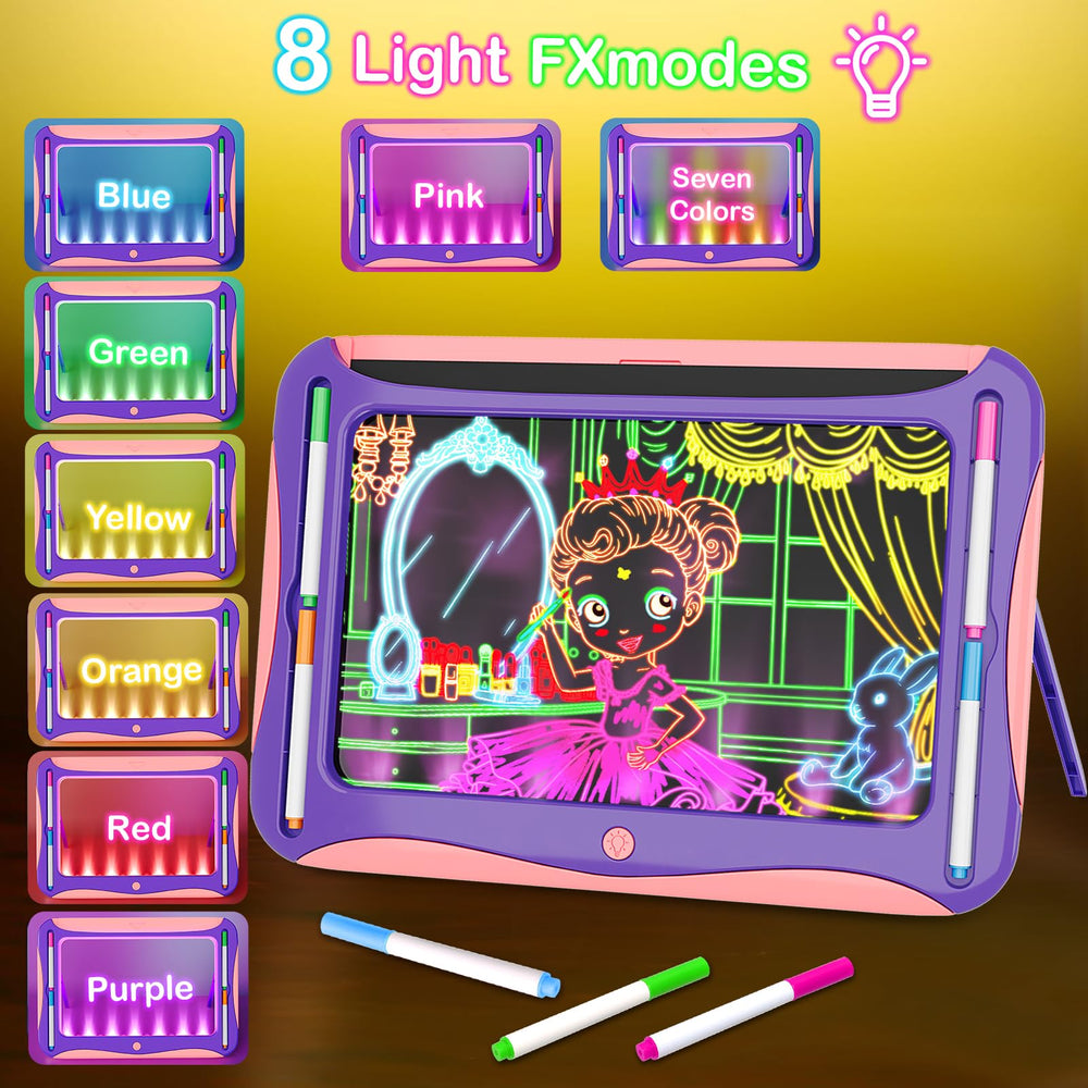 YUBALEER drawing board with washable markers enables mess-free art.