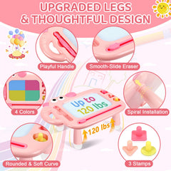 YUBALEER toddler drawing board showing sturdy legs for active play