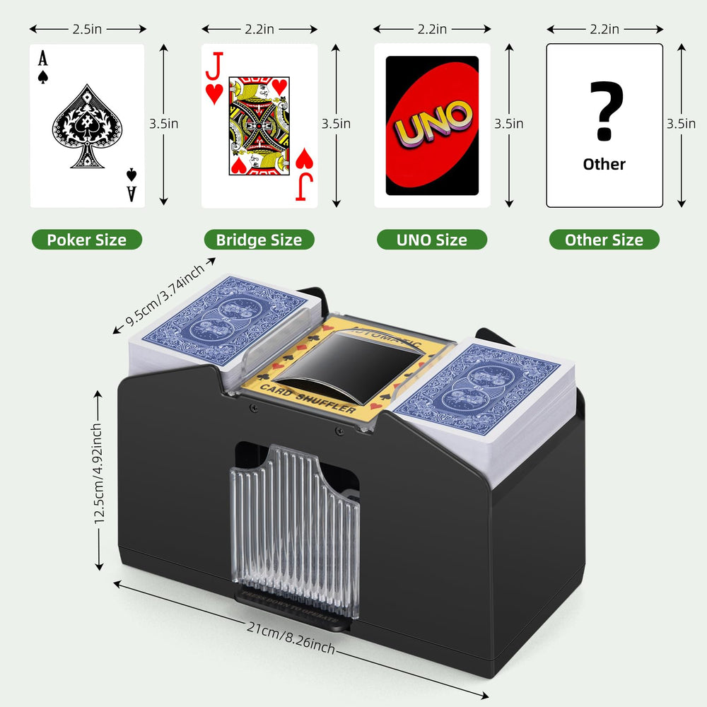 Compact, portable YUCEEN card shuffler ideal for home and travel