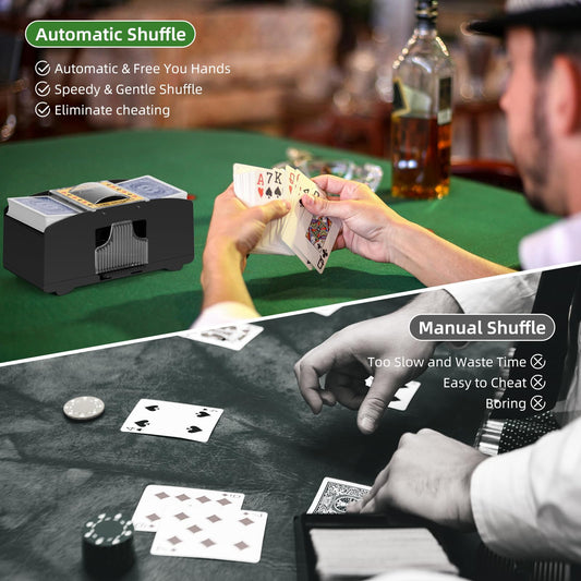 YUCEEN shuffler side view highlighting compact design for table play