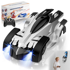Yucmed wall-climbing RC car front view shows sturdy indoor play design