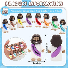 YuDanae blue mini Jesus figurine suitable as party favors and classroom activities.