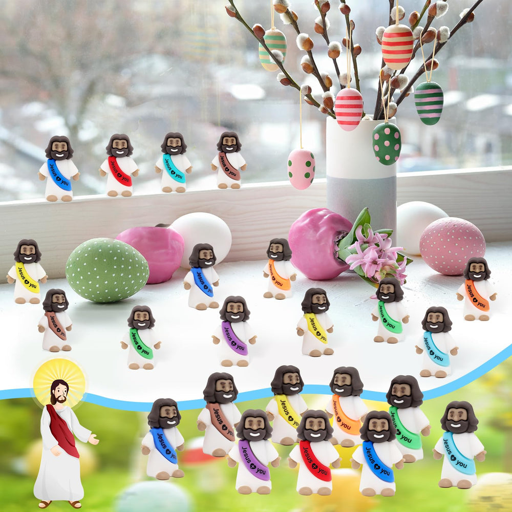YuDanae red mini Jesus figurine adds color to Easter baskets and decor.