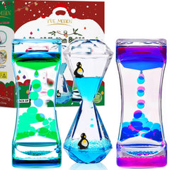 YUE MOTION liquid motion bubbler on a desk provides calming visual focus.