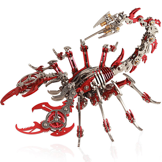 YUEZUDPO Scorpion 3D puzzle parts laid out for precise DIY assembly