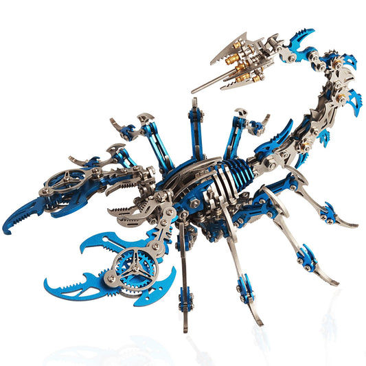 YUEZUDPO Scorpion 3D puzzle parts laid out for assembly, tactile challenge