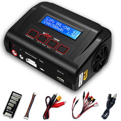YUFAY RC battery charger front view highlighting compact design and fast charging potential.