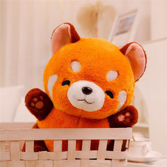 YUKOUQIAN red panda plush in bedtime snuggle setting for kids
