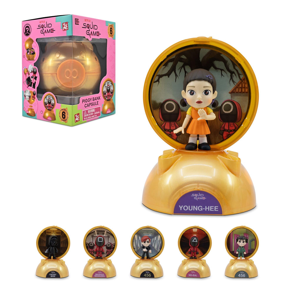 YuMe Squid Game blind box figure with piggy bank for display and gifting