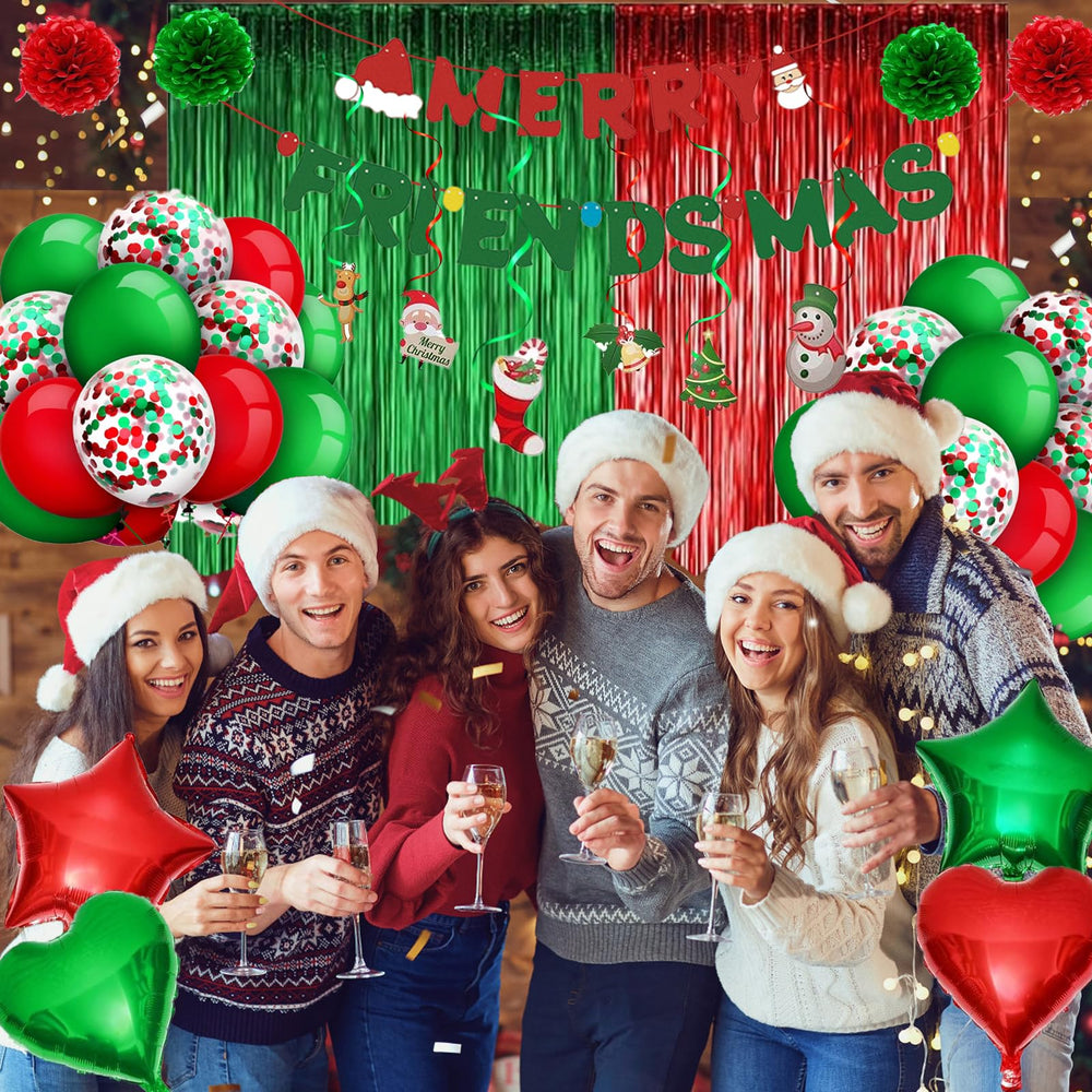 Yumiche Friendsmas red balloons add bold festive flair