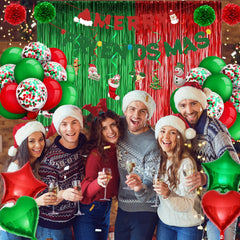 Yumiche Friendsmas red balloons add bold festive flair