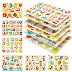 YUNCHY Wooden Peg Alphabet Puzzle boosts early literacy and fine motor skills.