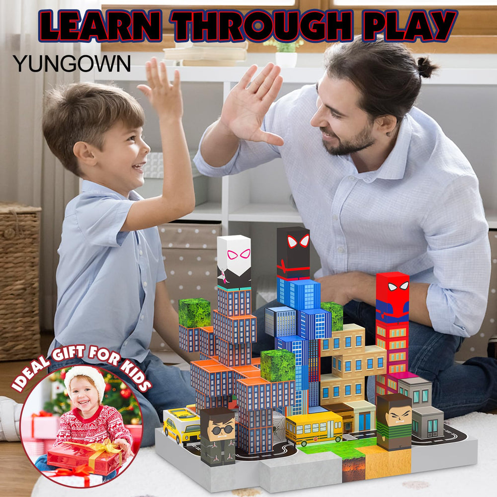 YUNGOWN strong magnets secure complex designs for hours of focused building