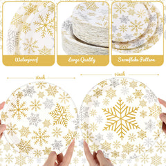 Yungyan winter wonderland setup with gold plates enhances party ambiance