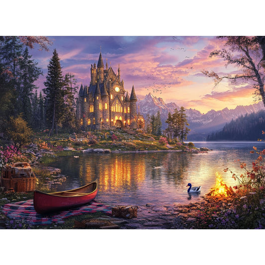Yunlus 1000-piece puzzle box cover shows Twilight Castle artwork for immersive puzzling