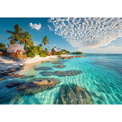Yunlus Summer Breeze puzzle box front showing a vibrant beach scene for immersive puzzling