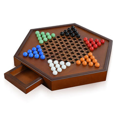YUN RUI Chinese Checkers board with a 15-inch surface for comfortable adult play