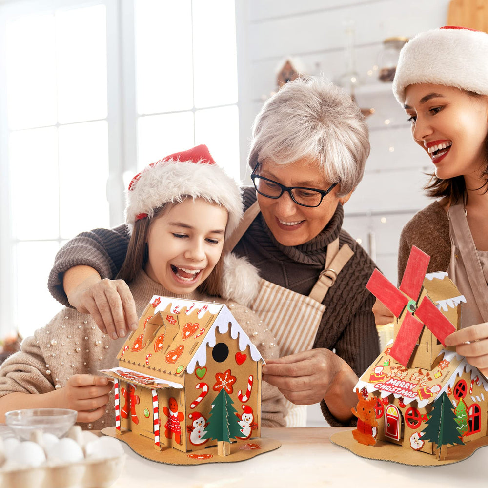 Yunsailing 6-set gingerbread houses Santa pattern adds whimsy to holiday displays