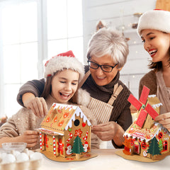 Yunsailing 6-set gingerbread houses Santa pattern adds whimsy to holiday displays