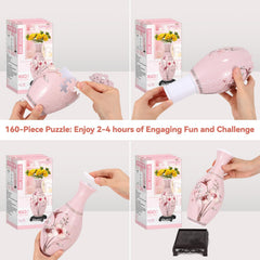 Durable interlocking pieces of YunSheCSBS vase in pink