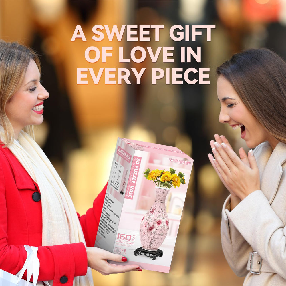 Vase holding real or artificial flowers in pink highlight