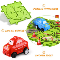 YunWings three small cars glide smoothly on the track.