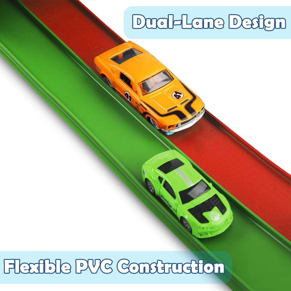 YUOIOYU Flex Tracks compatible with 1/64 scale cars for familiar play