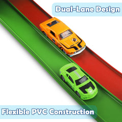 YUOIOYU Flex Tracks compatible with 1/64 scale cars for familiar play