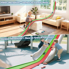 YUOIOYU Flex Tracks mounted on wall for ceiling-to-floor speed challenges