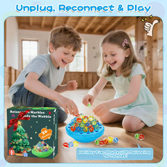 YUOIOYU blue marbles creating a vibrant cascade during turns and balancing.