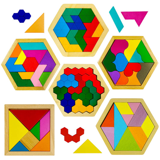 YUQILIN tangram puzzles showcase bright colors to spark creativity in kids