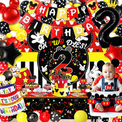 Yusino Oh Twodles backdrop creating a bold red mouse birthday scene