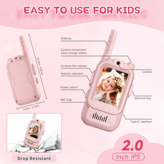 YUSSBCU rechargeable battery video walkie talkies for continuous play.