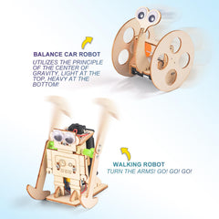Yutin 5-in-1 STEM robot kit balance car demonstrates motion and problem-solving through play.