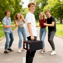 Yuunaie carry handle enables easy travel to games and events.