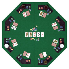 YUZPKRSI 48-inch octagon table top in green seats eight players comfortably for family game nights.