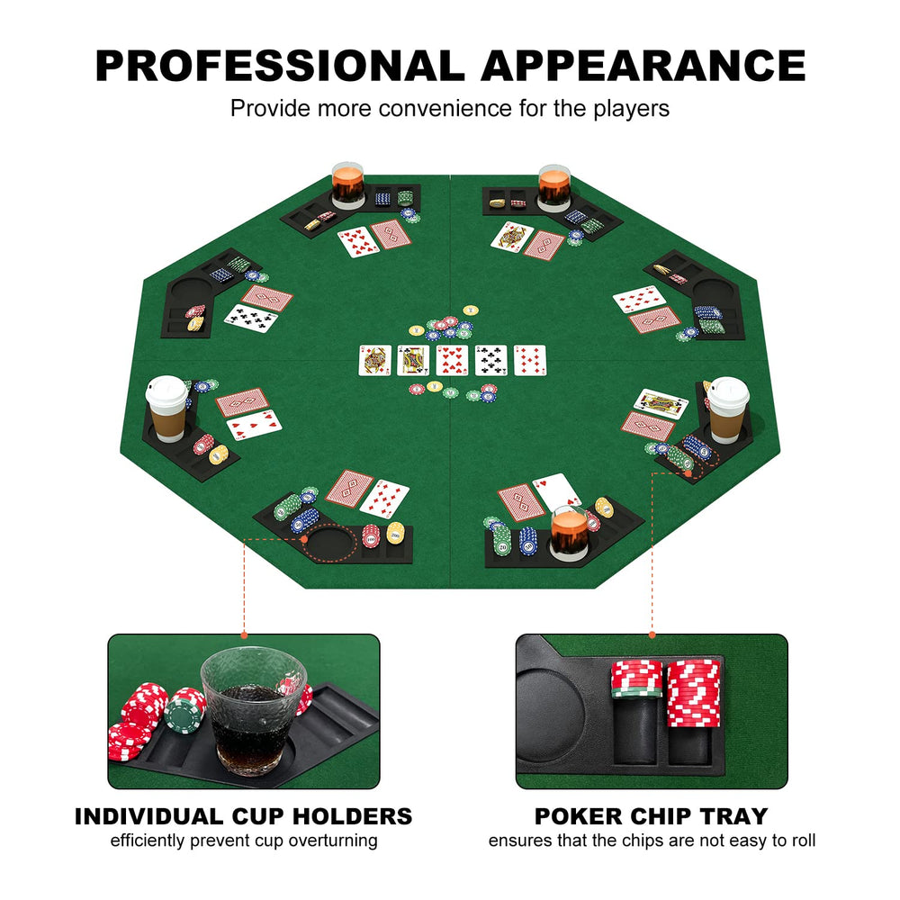 YUZPKRSI green felt over sturdy MDF for smooth card handling and durable use.