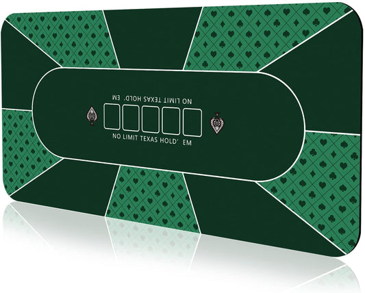 YUZPKRSI poker mat 70x35 table layout for 8 players; stable setup
