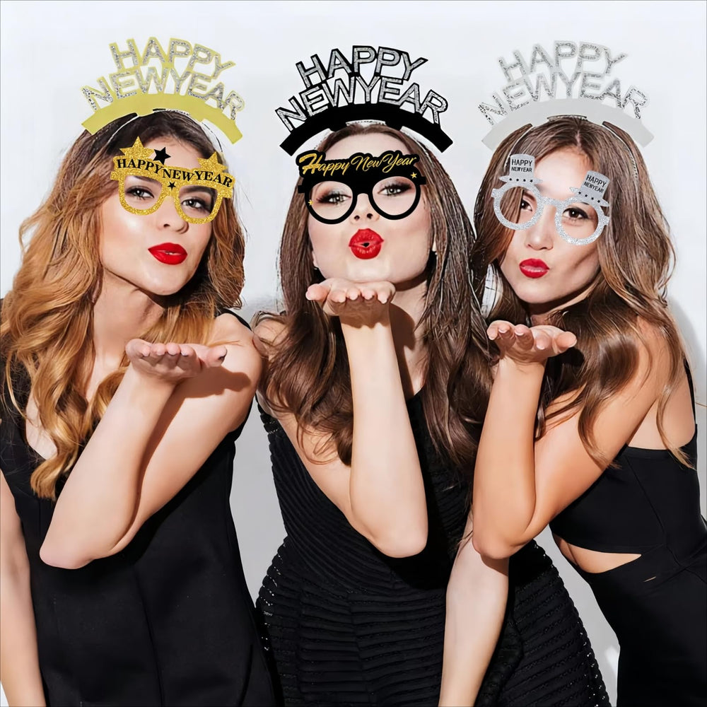 YVAINE Adults wearing party accessories for photos and cheers.